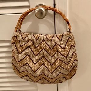 Vintage bamboo handles 1970’s(?) jute bag